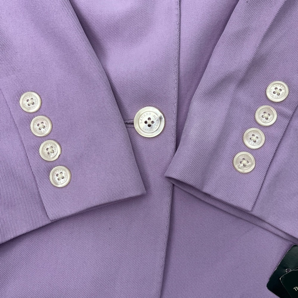 Lauren Ralph Lauren NWT Blazer Womens 20W 100% Silk Purple Jacket - Picture 5 of 15